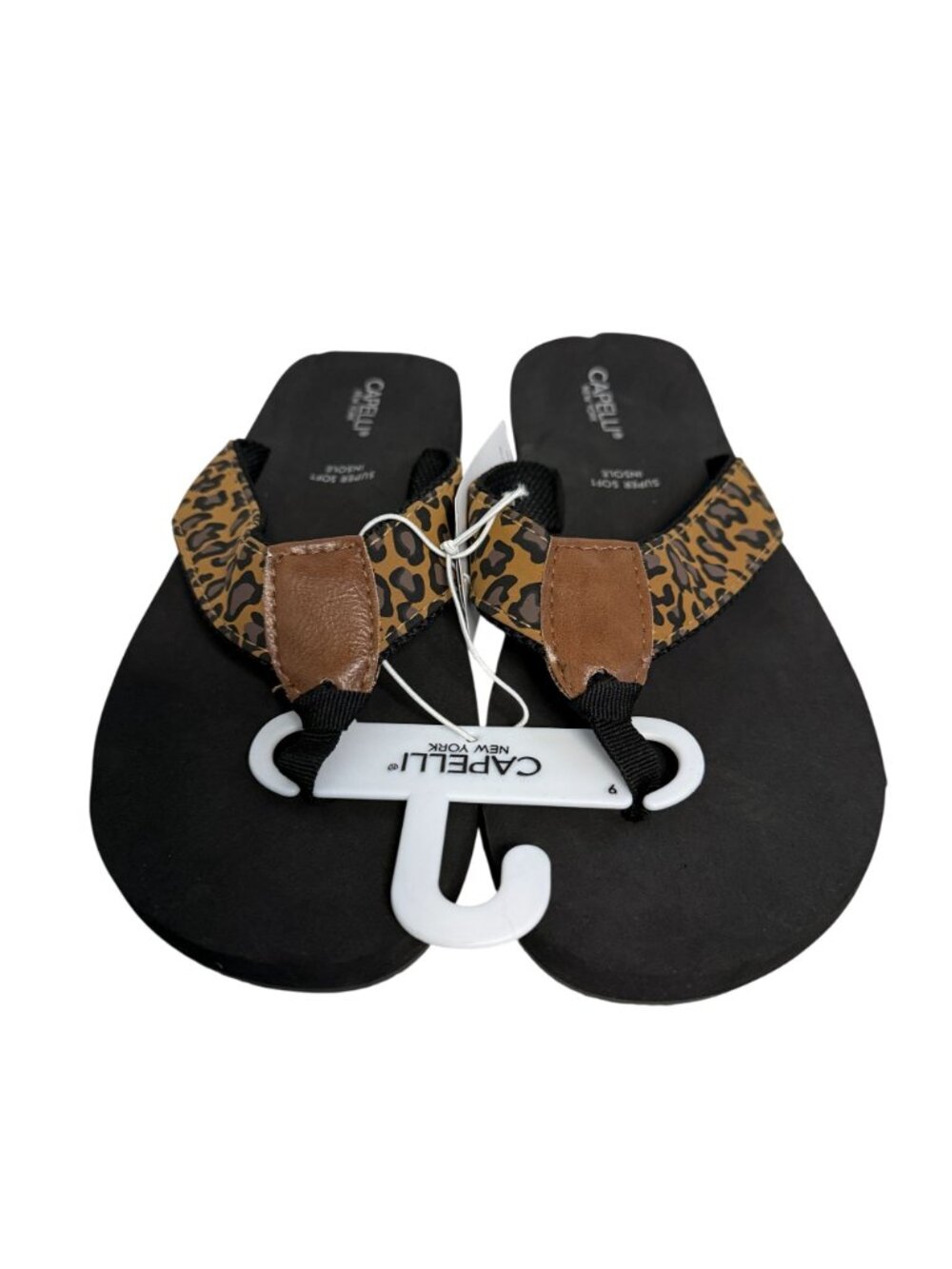Capelli New York Leopard Print Flip Flops Sandales Beach Pool Shower Size 9 - Picture 2 of 7